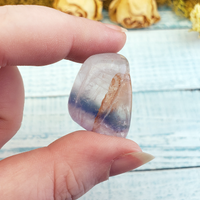 Ghost Pale Fluorite Tumbled Gemstone - One Stone with Inclusion