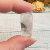 Ghost Pale Fluorite Tumbled Gemstone - One Stone Close Up