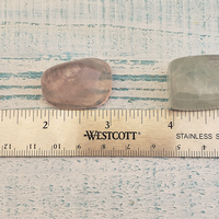 Ghost Pale Fluorite Tumbled Gemstone - Size Comparison