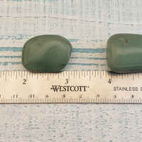 Green Aventurine Tumbled Gemstone - Size Comparison
