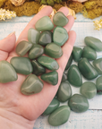 Green Aventurine Tumbled Gemstone - Group in Hand