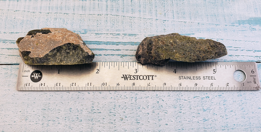 Epidote Pistacite Gemstone Natural Cluster - Large One Stone - Size Comparison