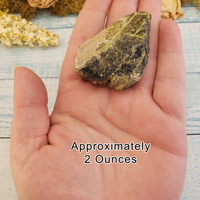 Epidote Pistacite Gemstone Natural Cluster - 2 Ounce Piece in Hand