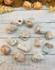 Blue Aragonite Natural Tumbled Gemstone - Natural Texture Group on Board