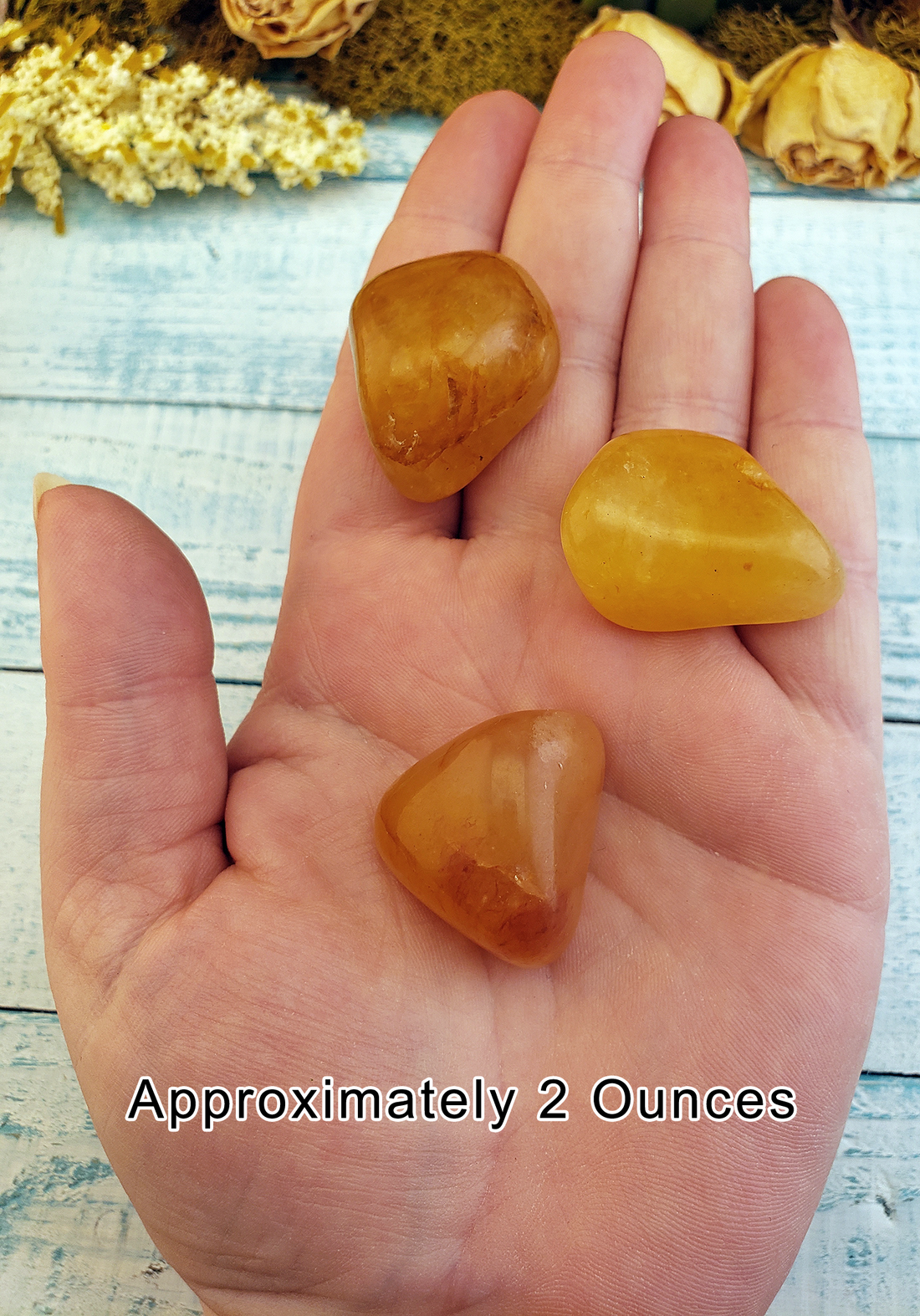 Deep Gold Quartz Natural Tumbled Gemstone - 2 Ounces In Hand