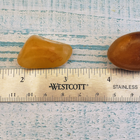 Deep Gold Quartz Natural Tumbled Gemstone - Size Comparison