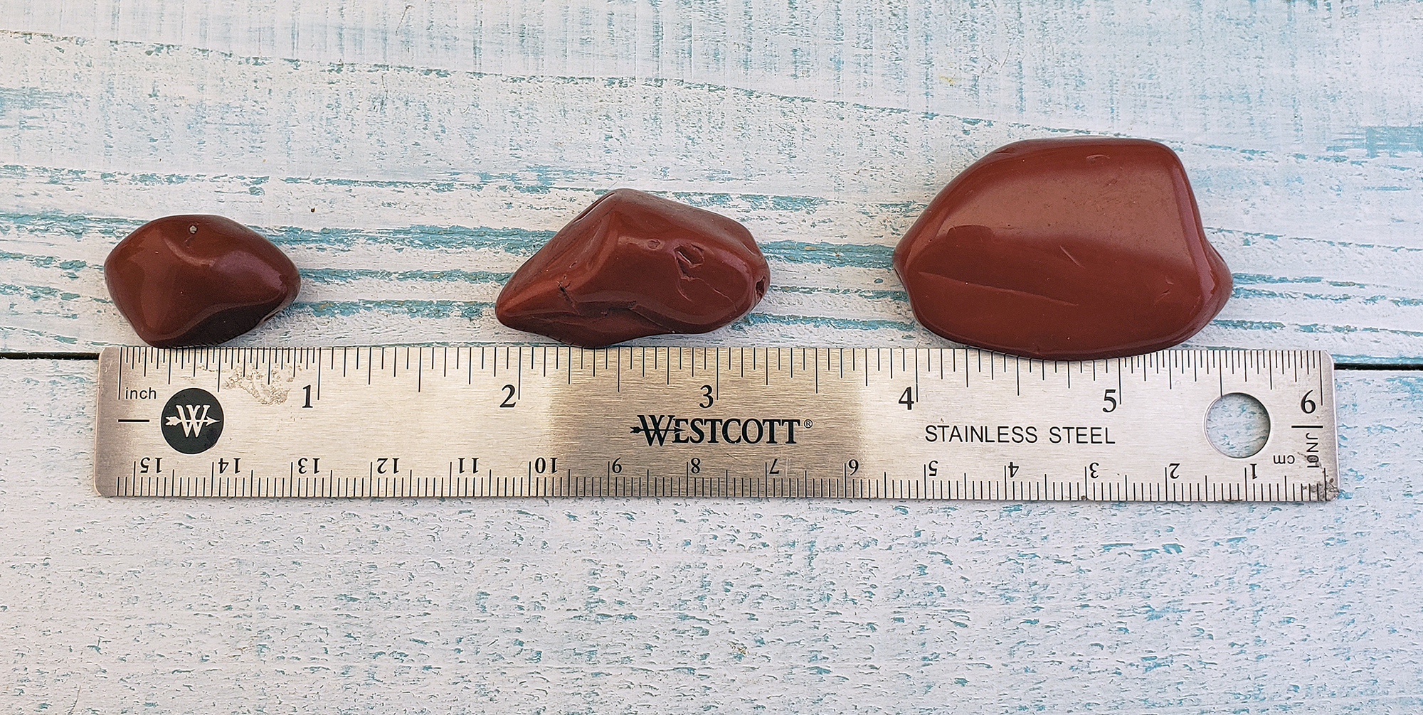 Red Jasper Natural Tumbled Gemstone - Size Comparison