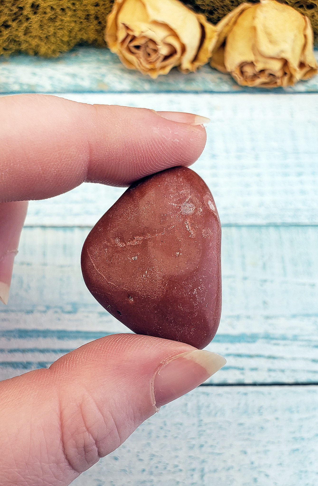 Red Jasper Natural Tumbled Gemstone - Freeform One Stone in Hand