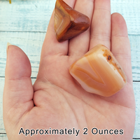 Banded Carnelian Polished Tumbled Gemstone - 2 Ounces in Hand