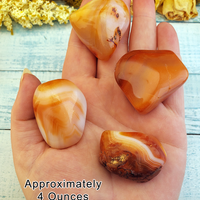 Banded Carnelian Polished Tumbled Gemstone - 4 Ounces in Hand