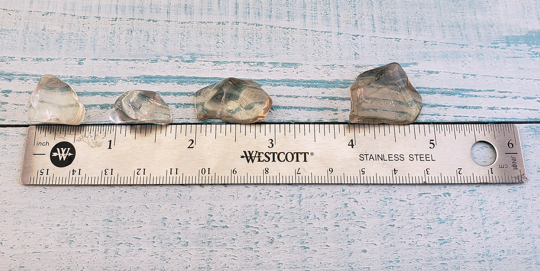 Pale Smoky Quartz Tumbled Gemstone - Size Comparison