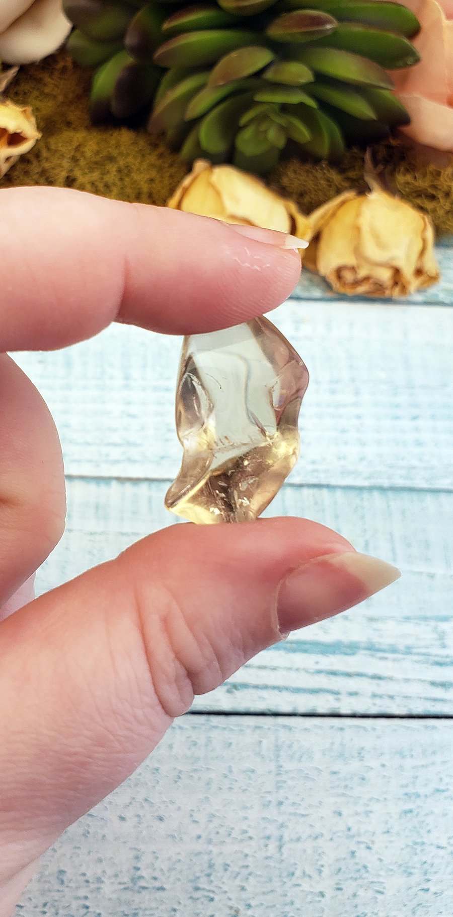 Pale Smoky Quartz Tumbled Gemstone - Small Freeform One Stone in Hand