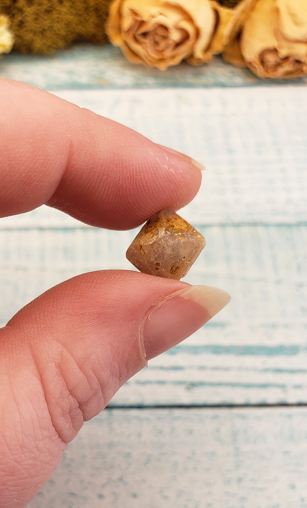 Beta Quartz Rough Natural Gemstone Octahedron - Mini One Stone in Hand