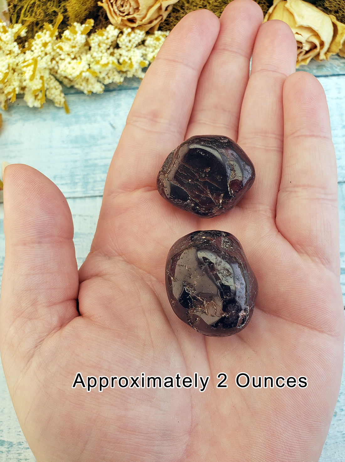 Garnet Natural Tumbled Gemstone - 2 Ounces in Hand