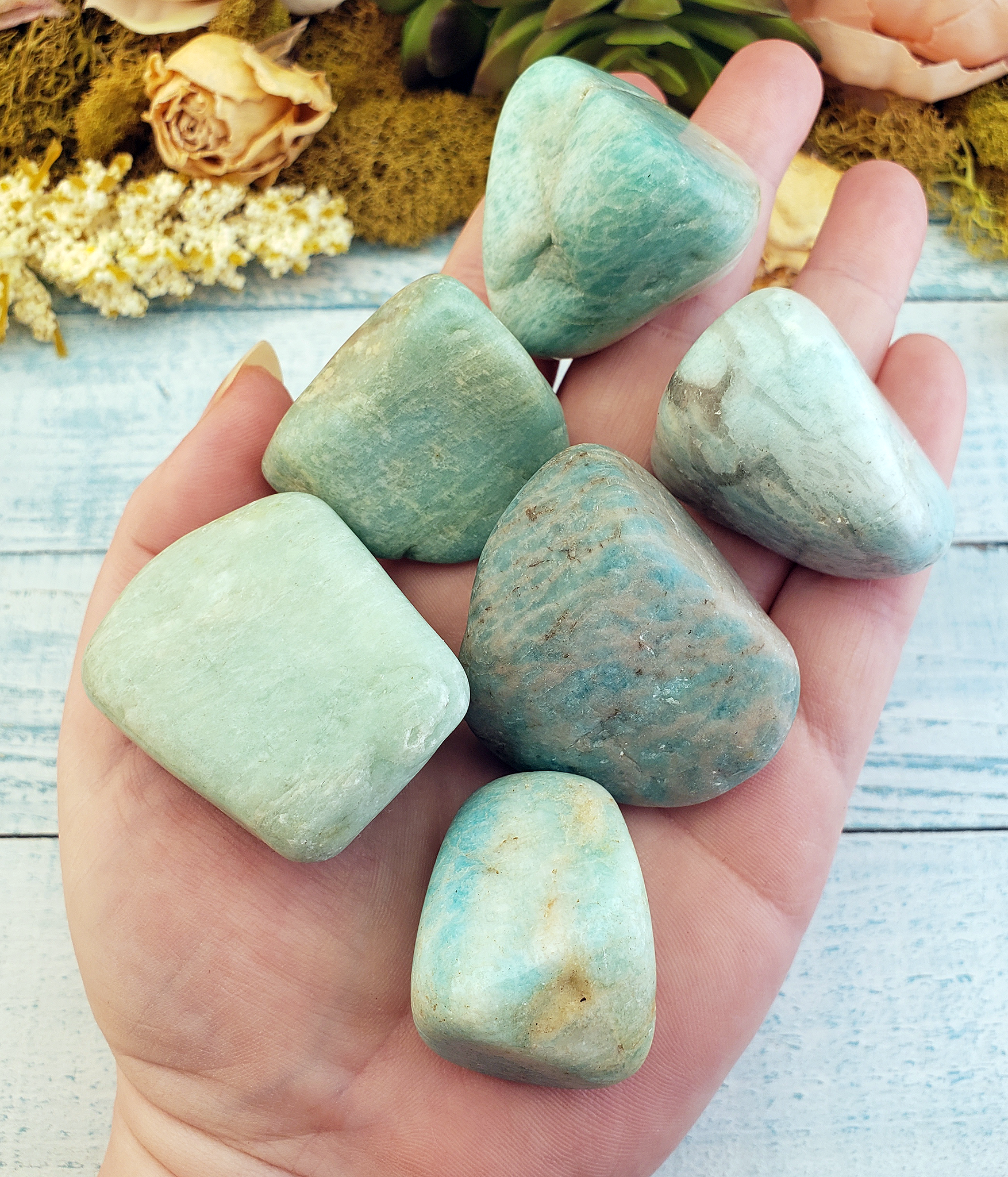 Amazonite Tumbled Natural Gemstone - Large Rounded One Stone