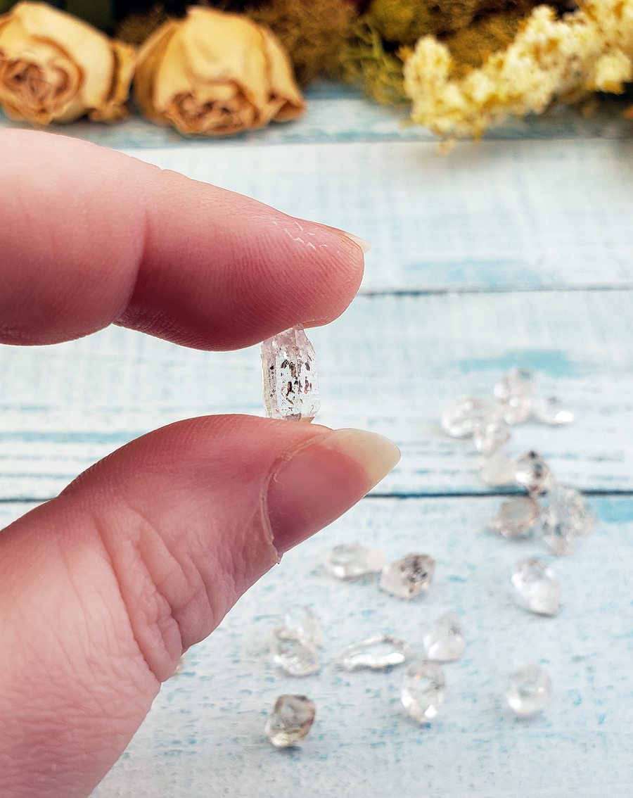 Herkimer Diamond Natural Gemstone - Mini Single Stone with Inclusion