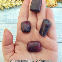 Ruby Kyanite Natural Tumbled Gemstone - 2 Ounces in Hand