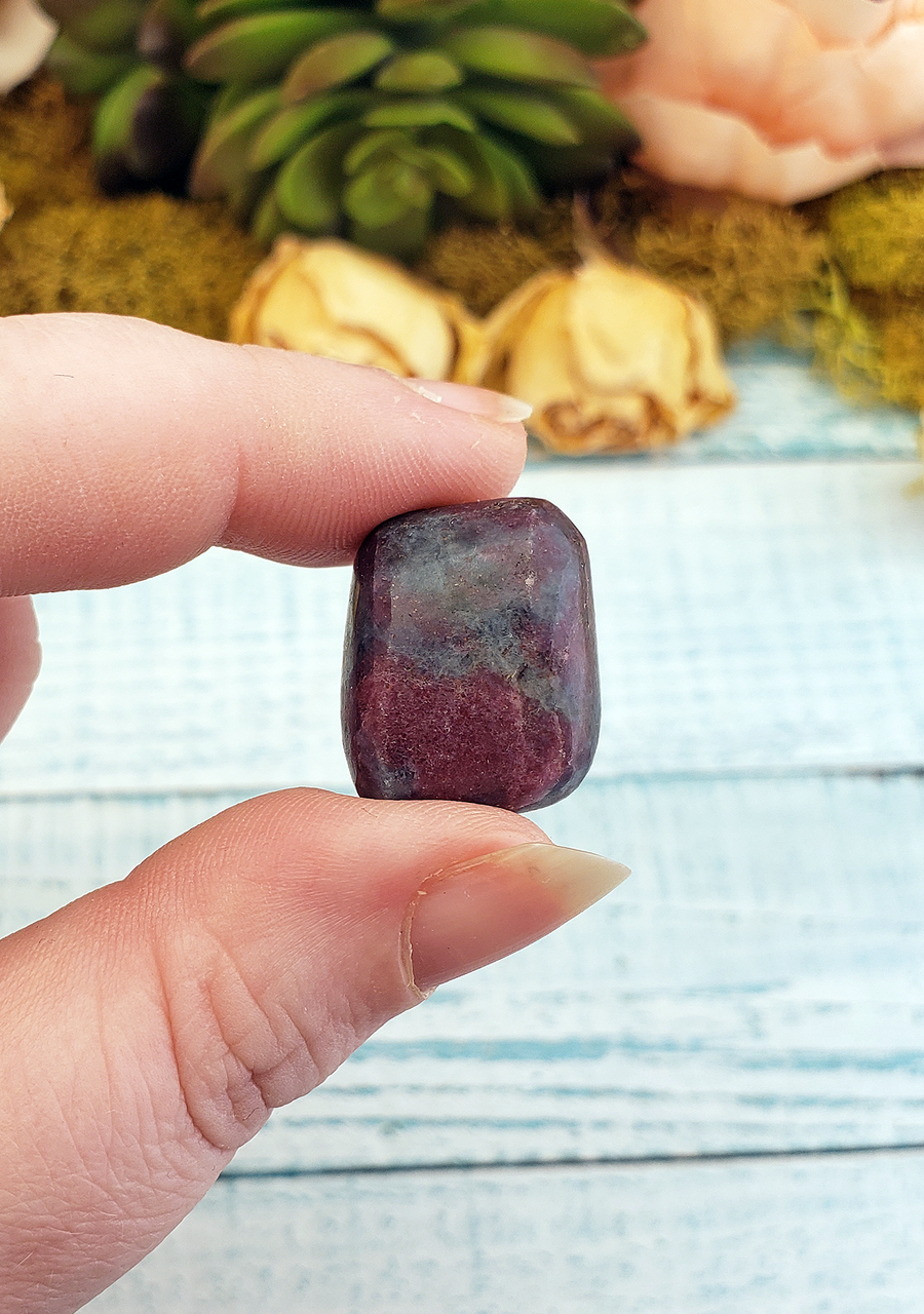 Ruby Kyanite Natural Tumbled Gemstone - One Stone in Hand