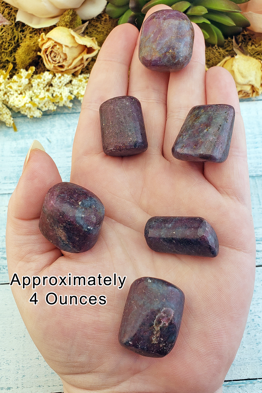 Ruby Kyanite Natural Tumbled Gemstone - 4 Ounces in Hand