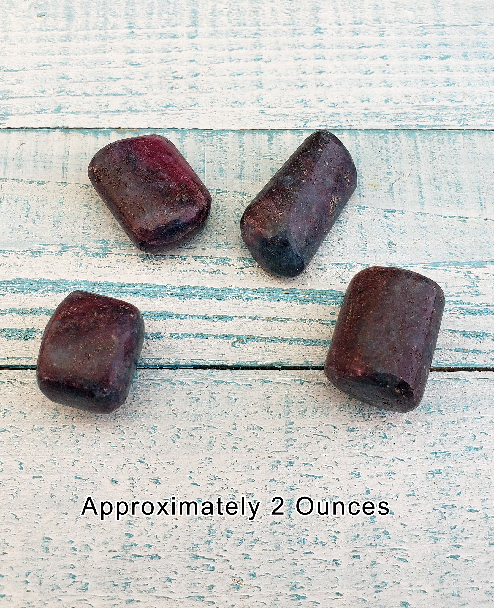 Ruby Kyanite Natural Tumbled Gemstone - 2 Ounces on Board