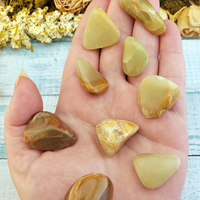 Green Aragonite Tumbled Gemstone - Freeform 2 Ounces Small Pieces in Hand