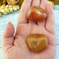 Carnelian Agate Tumbled Gemstone - Large Freeform Two Ounces in Hand