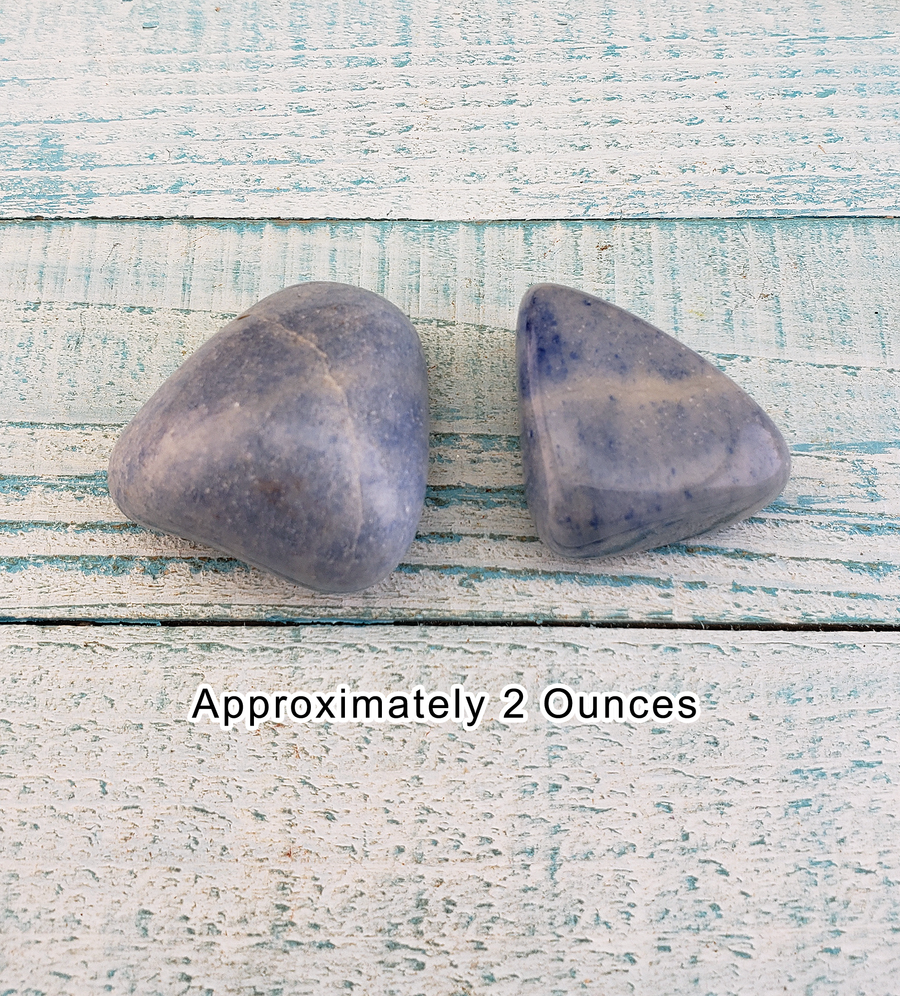 Blue Quartz Natural Tumbled Gemstone - Large One Stone - 2 Ounces