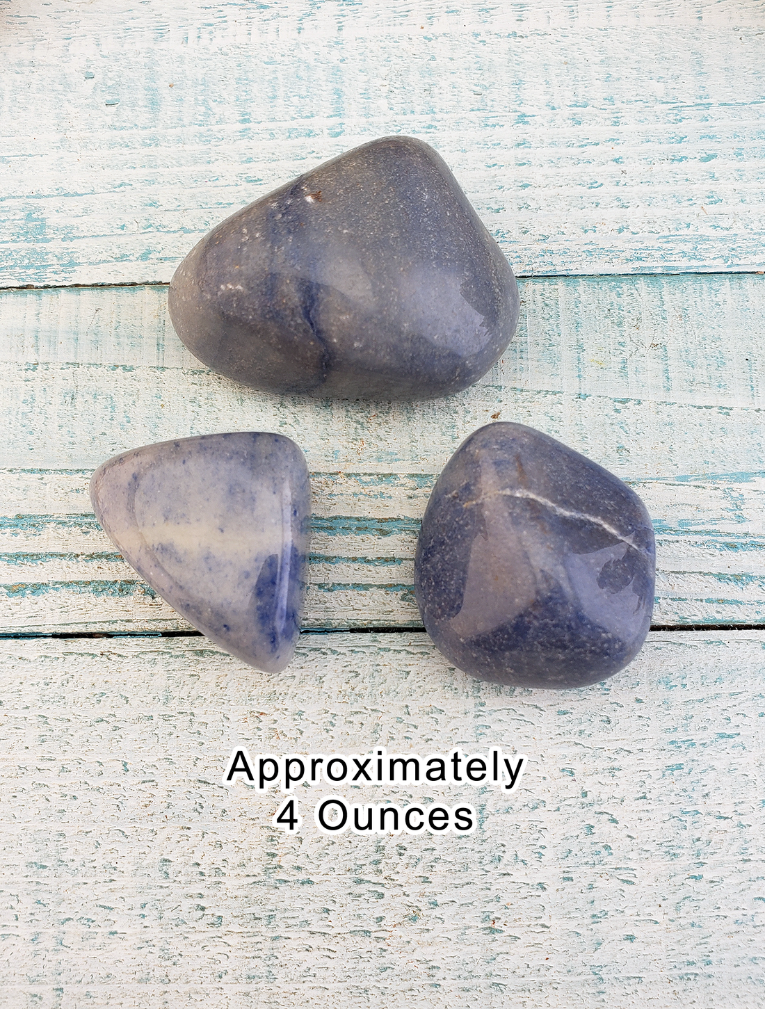 Blue Quartz Natural Tumbled Gemstone - Large One Stone - 4 Ounces