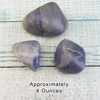 Blue Quartz Natural Tumbled Gemstone - Large One Stone - 4 Ounces
