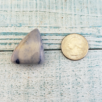 Blue Quartz Natural Tumbled Gemstone - Large One Stone - Size Comparison 2