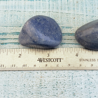 Blue Quartz Natural Tumbled Gemstone - Large One Stone - Size Comparison