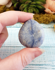 Blue Quartz Natural Tumbled Gemstone - Large One Stone - Close Up