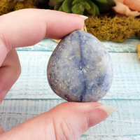 Blue Quartz Natural Tumbled Gemstone - Large One Stone - Close Up