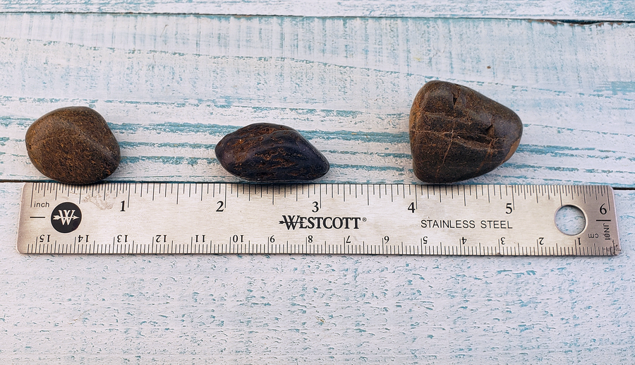 Sapphire Natural Tumbled Gemstone - Large Freeform One Stone - Size Comparison