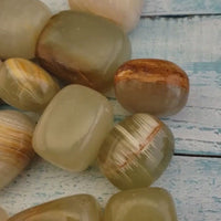 Green Marble Onyx Tumbled Gemstone - One Stone or Bulk Wholesale - Video