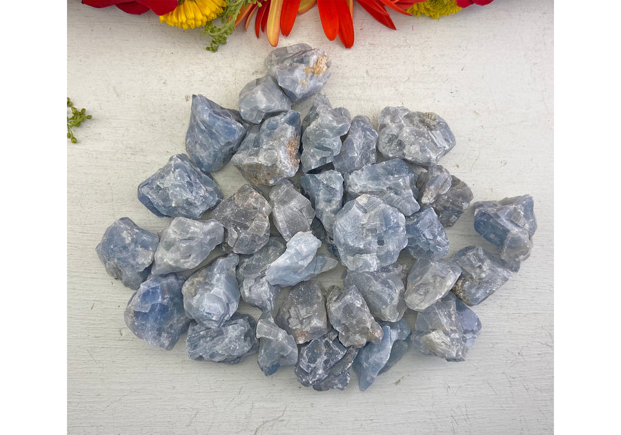 Blue Calcite Raw Rough Natural Gemstone Cluster - MEDIUM - Single Stone