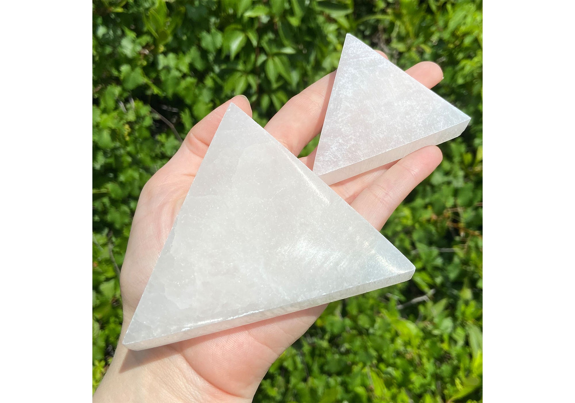 Selenite Triangle Charging &amp; Cleansing Tile - Multiple Sizes
