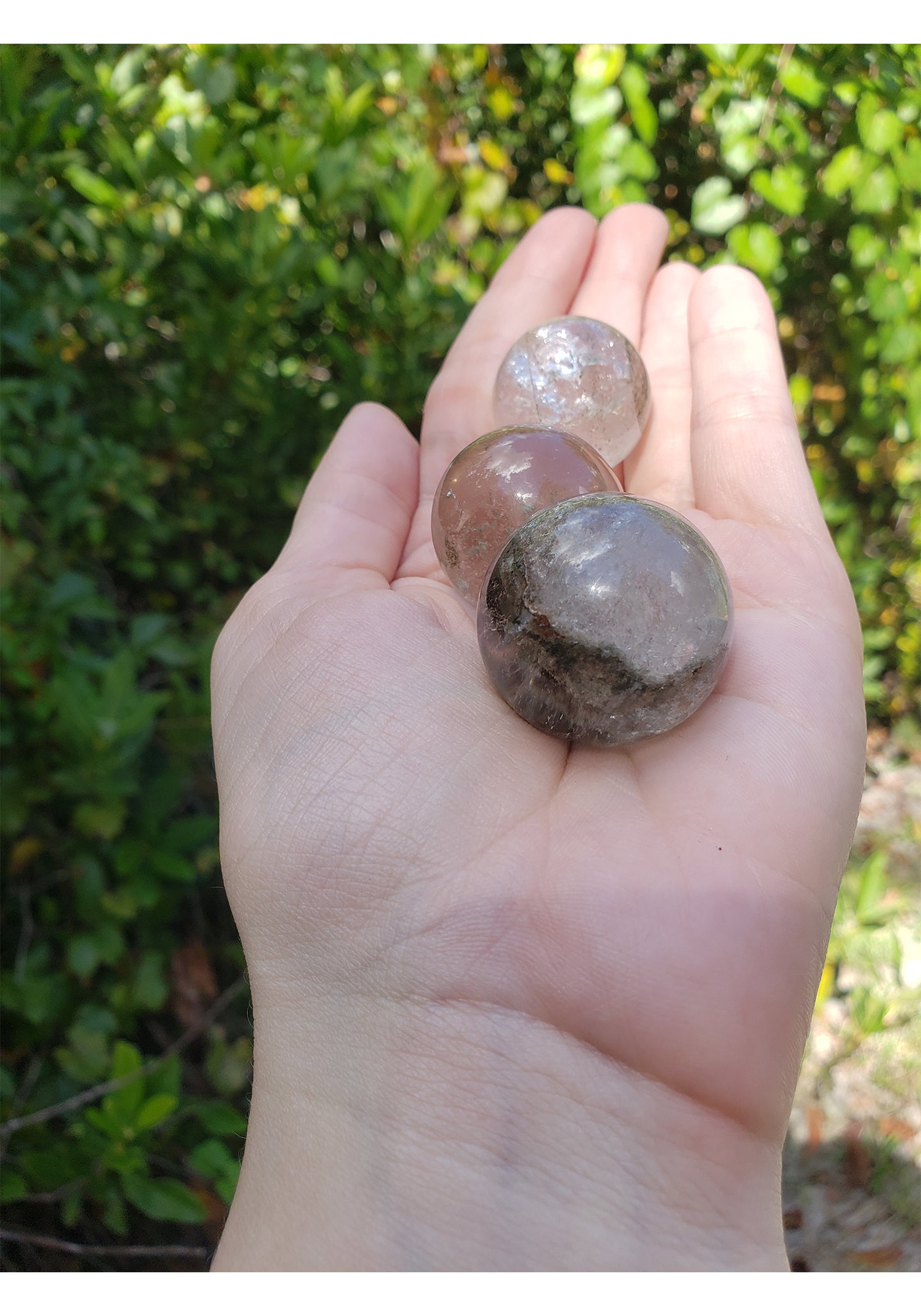 Rutile &amp; Included Quartz Lodolite Gemstone Sphere Orb Marble - Multiple Sizes! 4