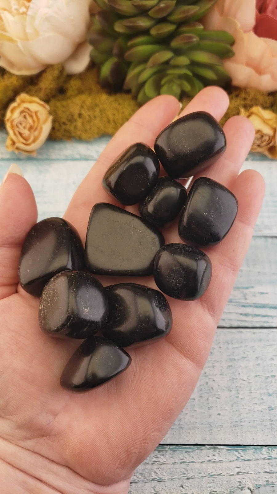 Jet Natural Tumbled Stone - One Stone