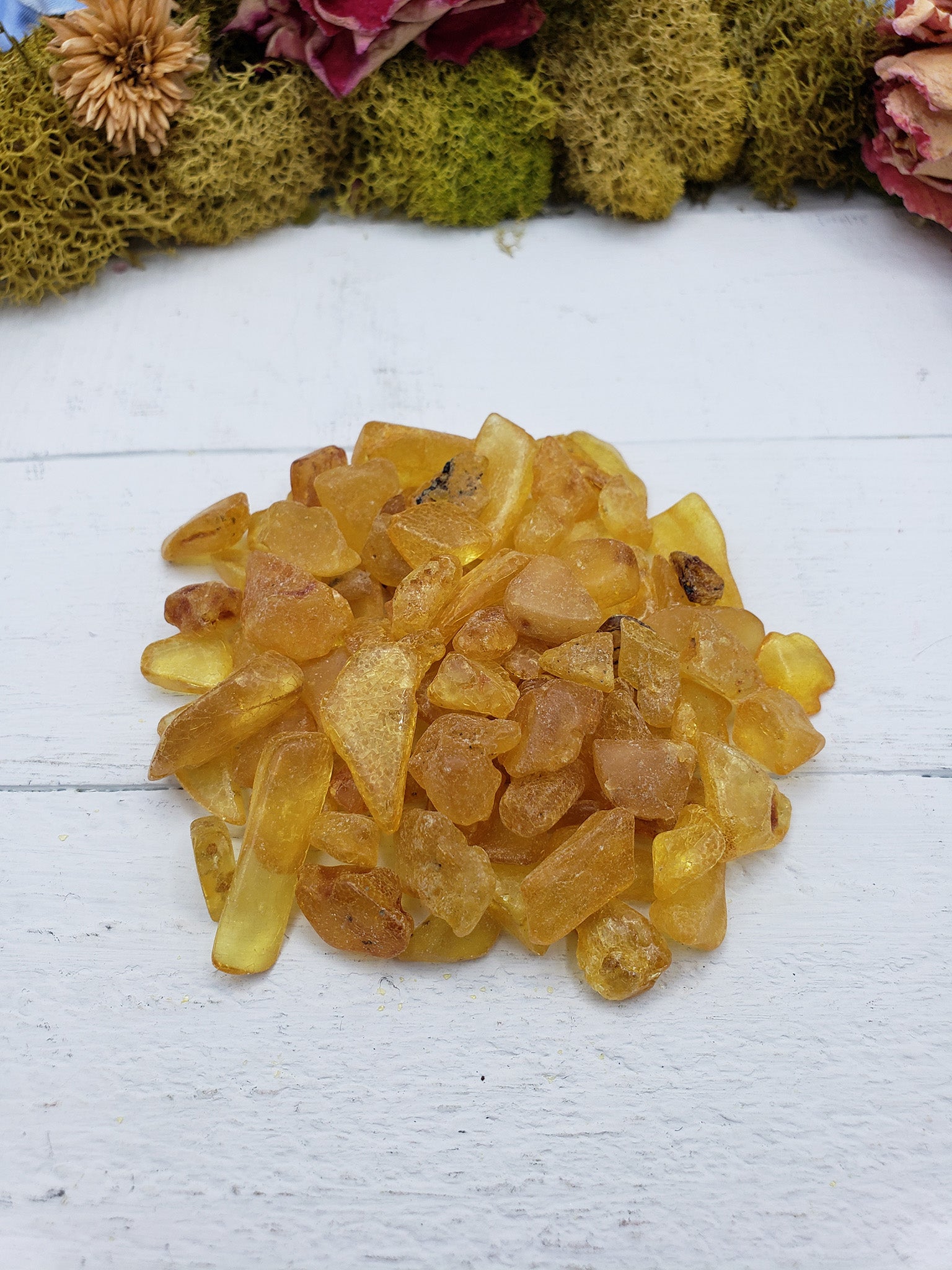 Amber Natural Organic Gemstone Chips