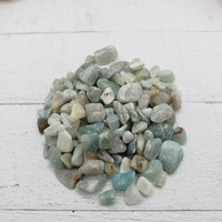 two ounces of amazonite crystal chips on display