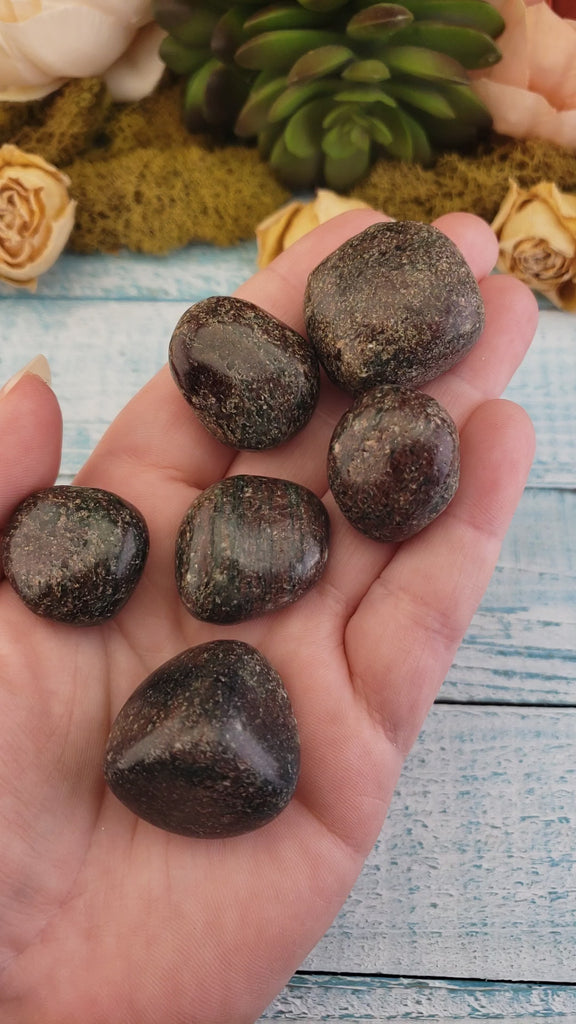 Pyrope Garnet Tumbled Gemstone - One Stone or Bulk Wholesale Lots - Video