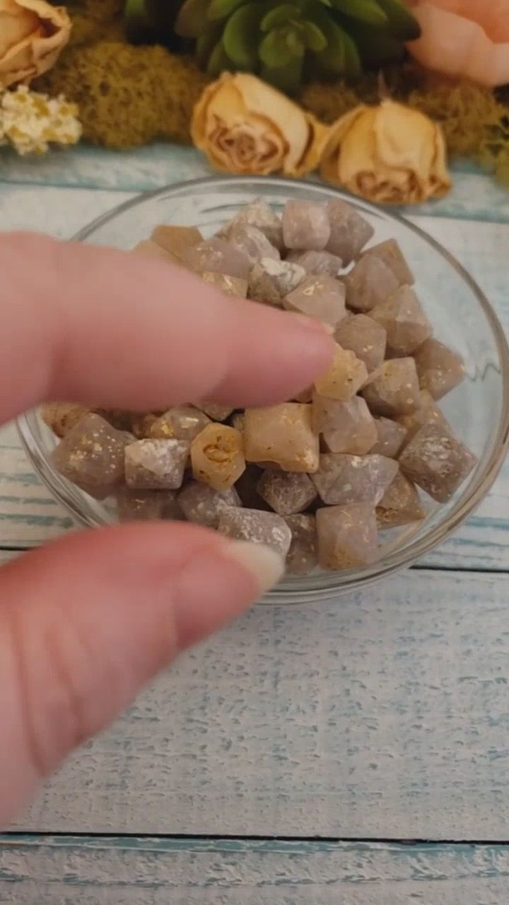 Beta Quartz Rough Natural Gemstone Octahedron - Video