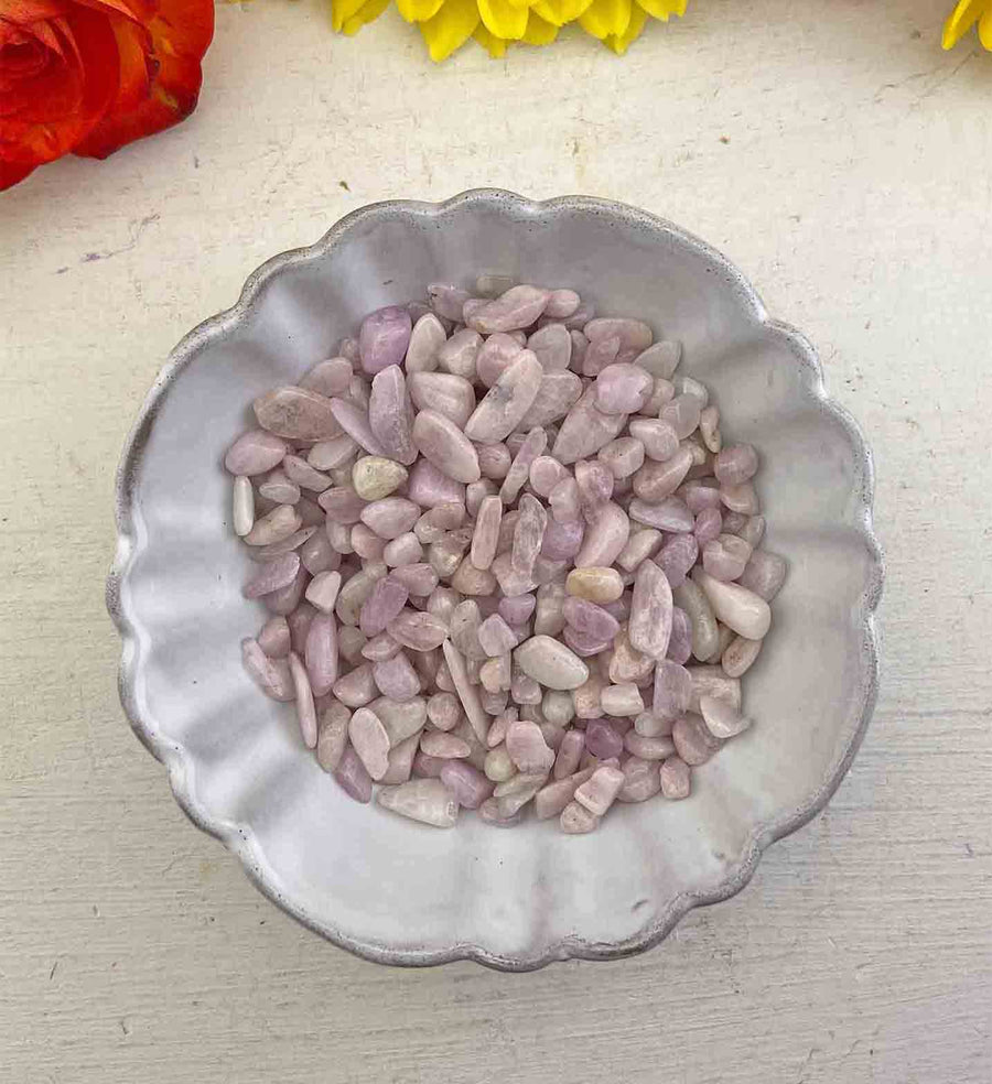 Lavender Kunzite Gemstone Chips - 1 Ounce Bag