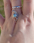 Sterling Silver Seahorse Larimar Charm Handmade Ring