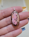 Natural Cantera Mexican Pink Opal Sterling Silver & Copper Pendant - AAA Grade Opal