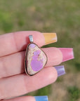 Natural Cantera Mexican Pink Purple Opal Sterling Silver & Copper Pendant - AAA Grade Opal Video