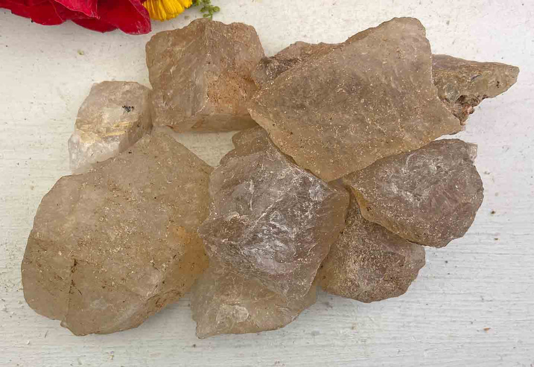 Gold Rutile Quartz Raw Rough Natural Gemstone Chunk - Stone of the Personal Journey