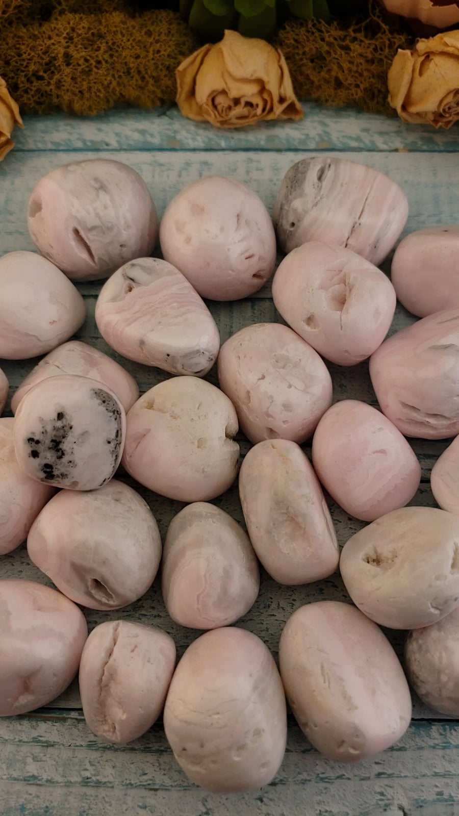 Pink Mangano Calcite Tumbled Gemstone - One Stone or Bulk Wholesale - Video 2