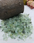 Six ounces of prehnite stone chips on display